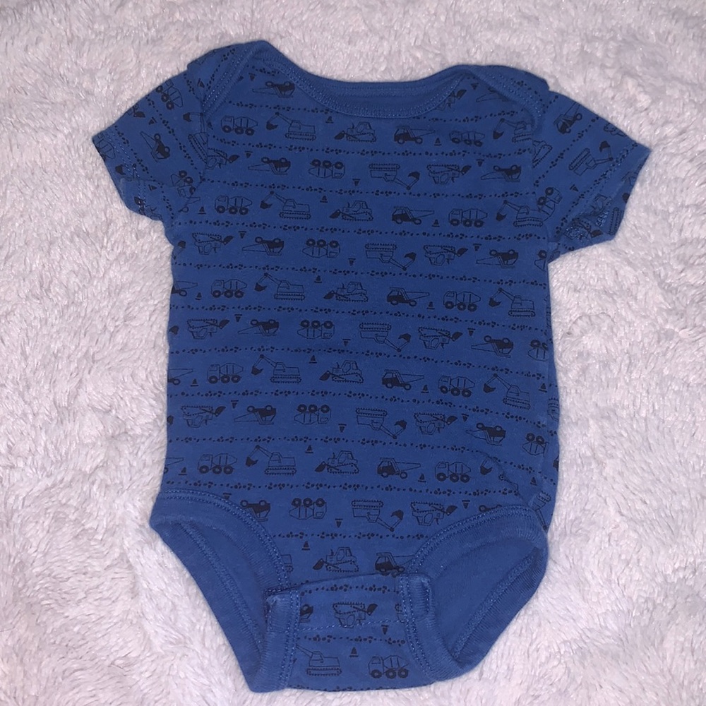 (3 for $10) rococo blue 3 month construction bodysuit baby boy clothing